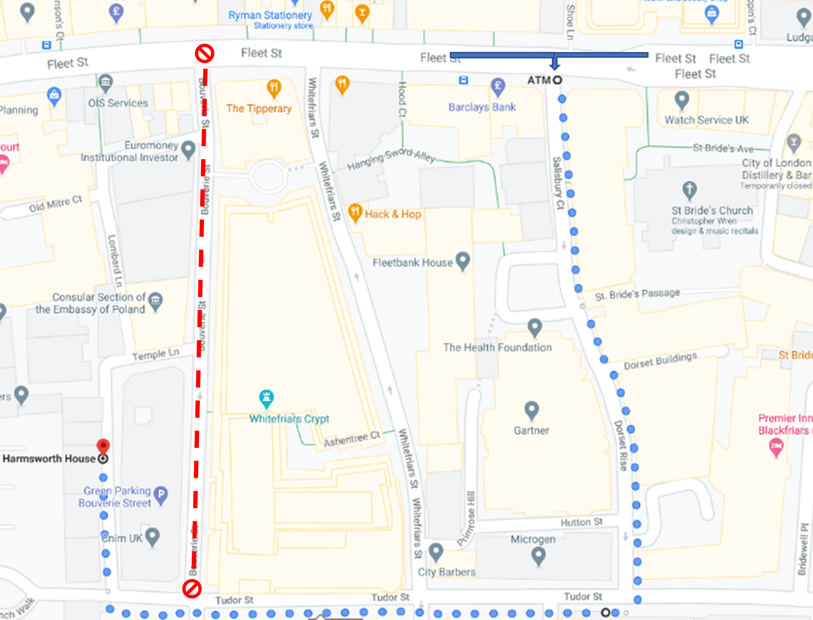 Bouverie Street, London EC4Y Car Park Green Parking